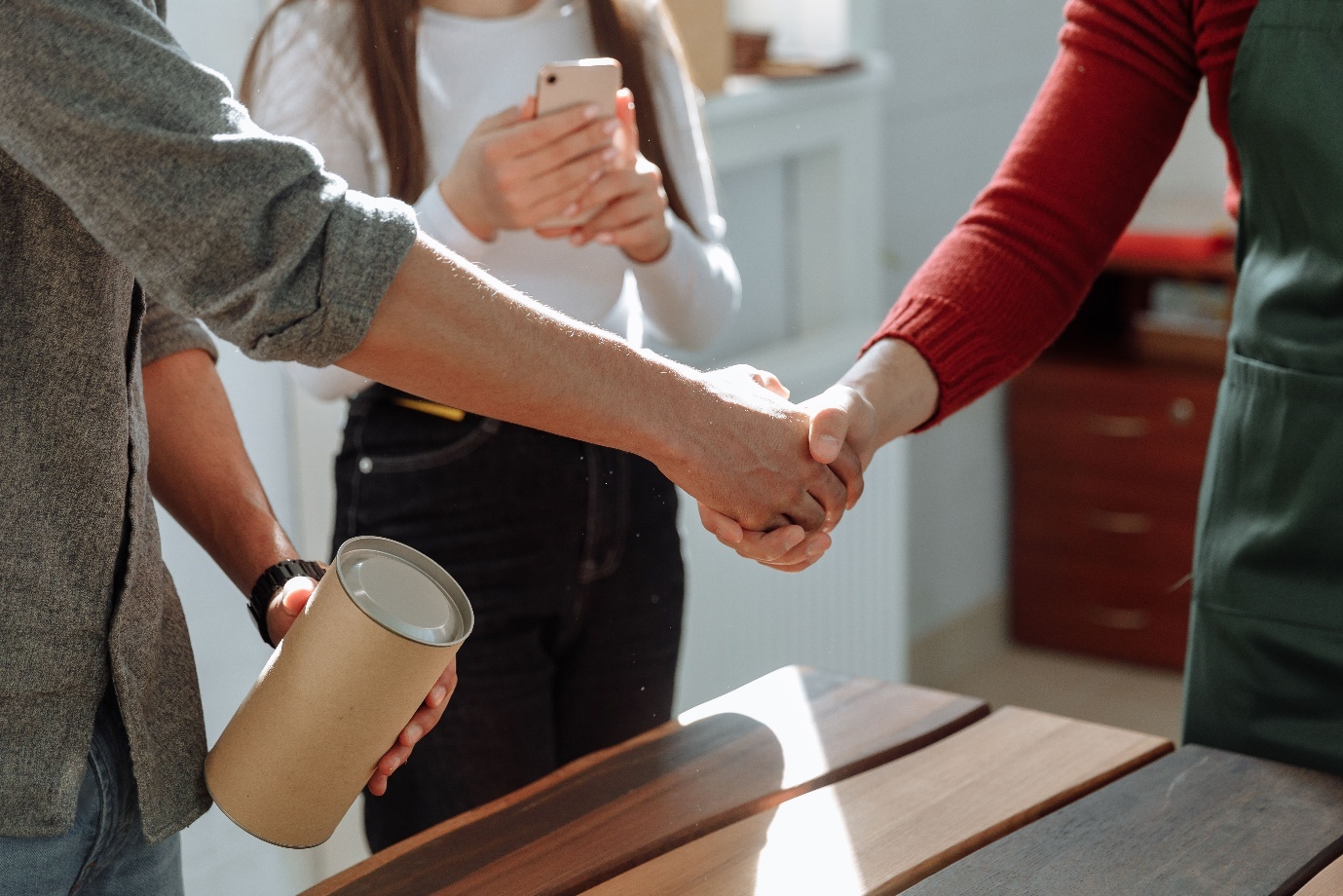 Two people shaking hands